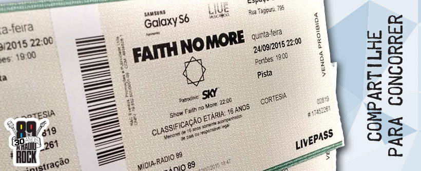 Promo compartilhamento Faith No More