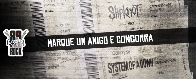 Promo ingressos para SOAD e Slipknot no Instagram da 89