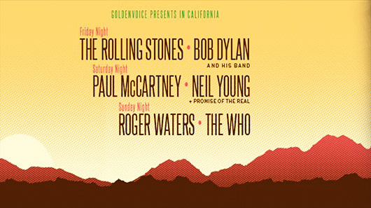 Festival com Paul McCartney, Stones, Dylan, The Who, Neil Young e Roger Waters é anunciado oficialmente