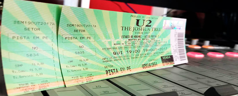 Ingressos show do U2 (19/10) via Instagram