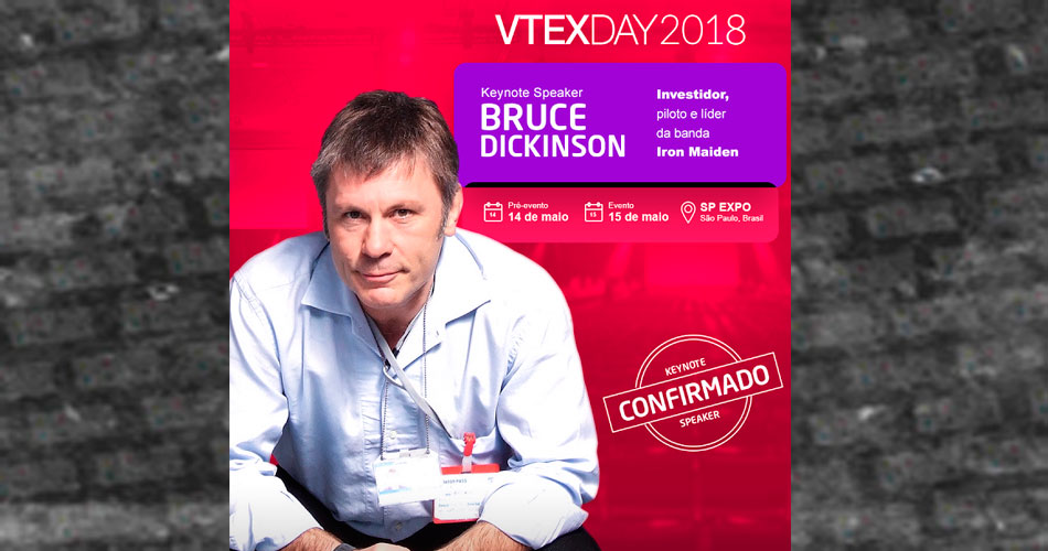 Bruce Dickinson volta ao Brasil para palestra no VTEX Day 2018