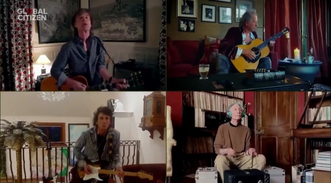 Rolling Stones fazem live com bateria imaginária