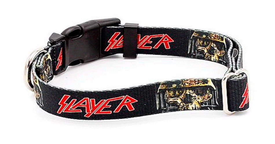 Slayer lança coleção de coleiras para cachorros inspiradas em bandas de metal