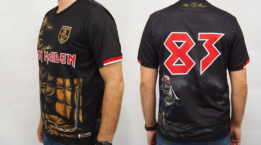 Empresa brasileira lança camisas de futebol do Iron Maiden