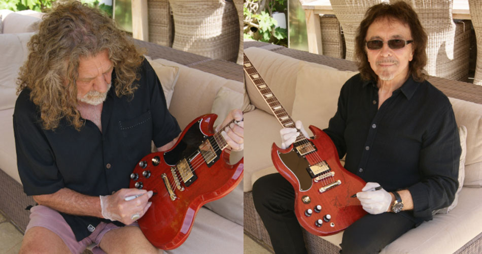 Leilão beneficente contará com guitarra autografada por Robert Plant e Tony Iommi
