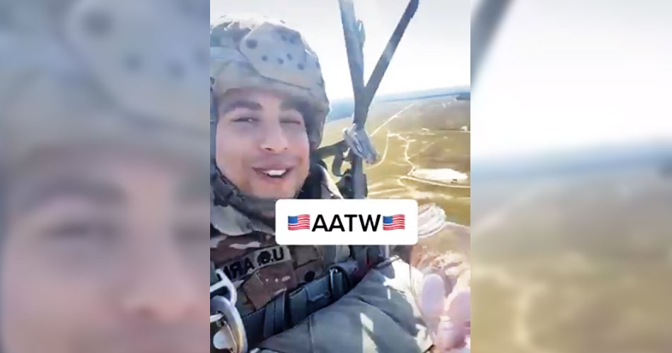 Exército dos EUA investiga vídeo de paraquedista que bebe suco e canta “Dreams”