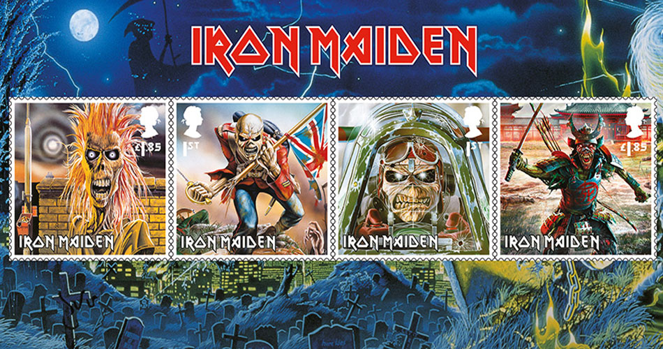Iron Maiden é homenageado pelo serviço postal britânico com selos especiais