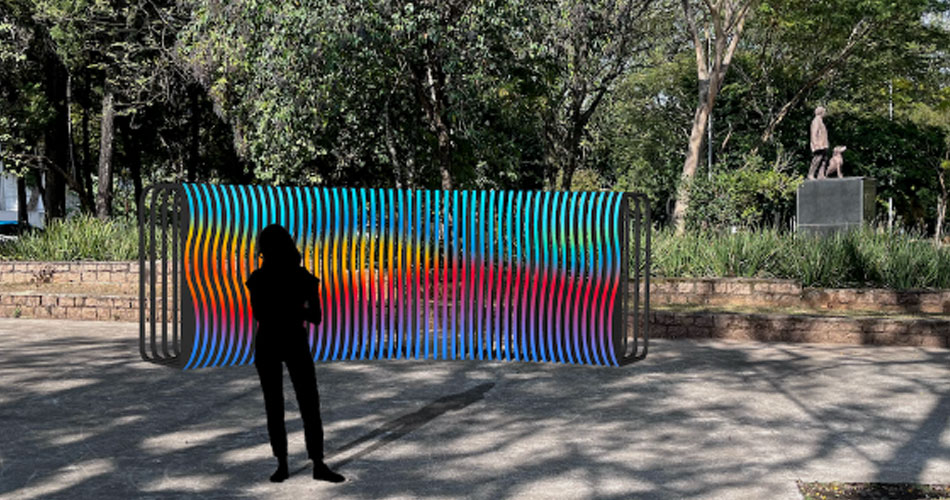 Instalação artística interativa reflete a qualidade do ar de São Paulo