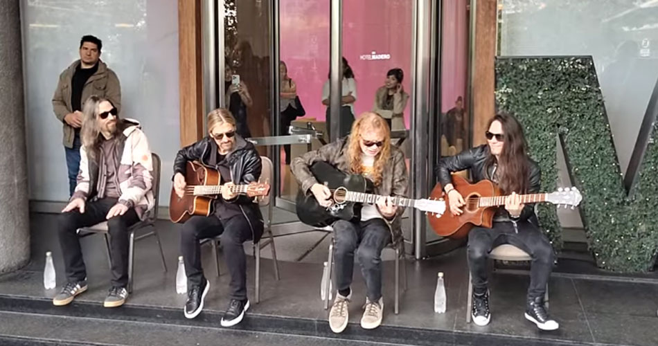 Megadeth faz show em porta de hotel para fãs argentinos